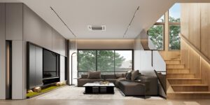 Modern living room with bespoke furniture